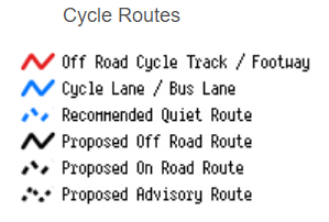 Key of bike route map