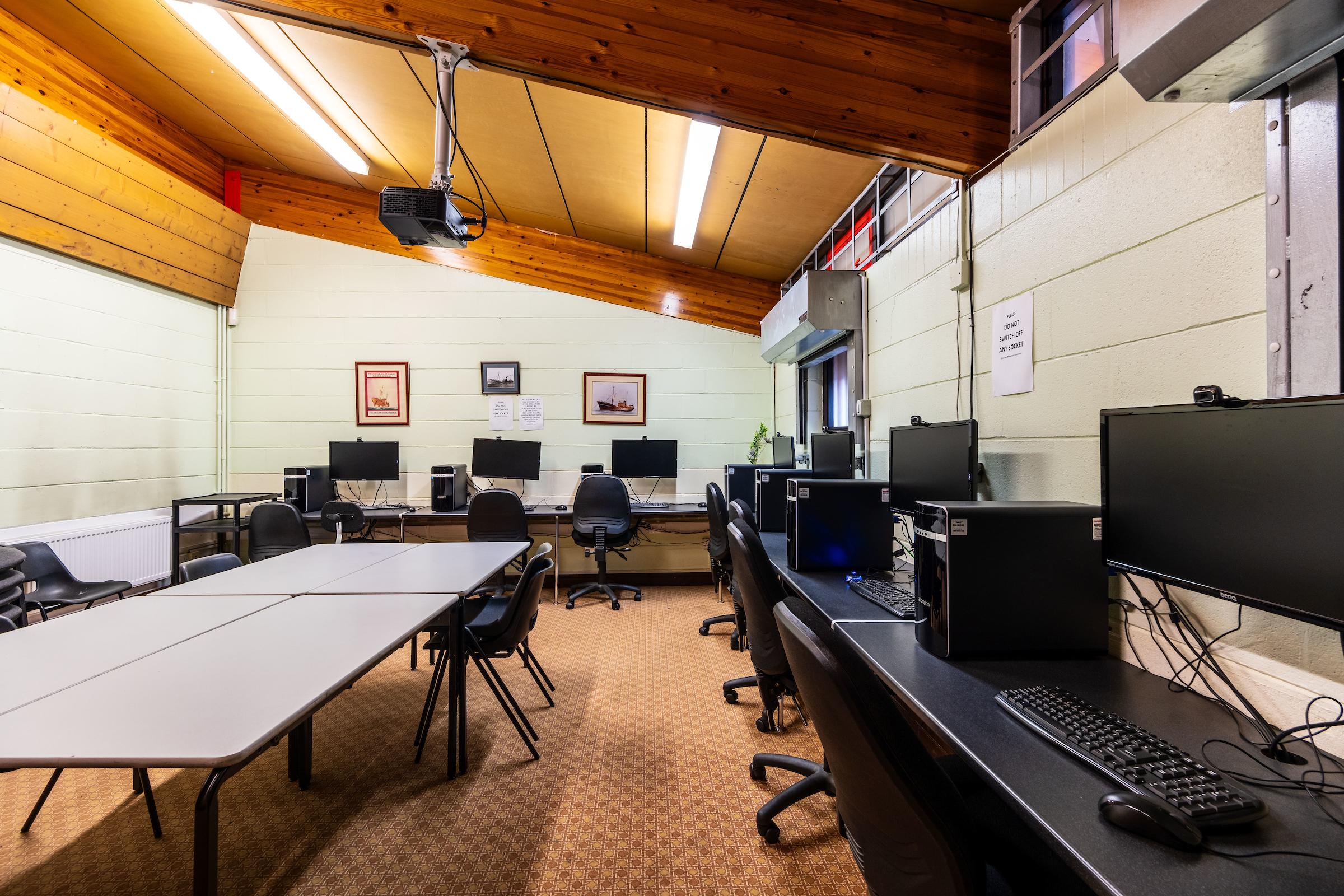 A photograph of the IT suite at the Edinburgh Street community centre