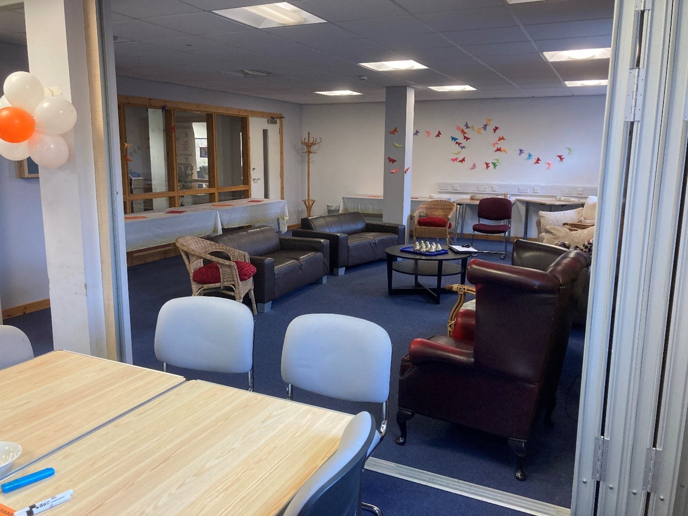 A room set up for a games event at the Oasis Hub Hull