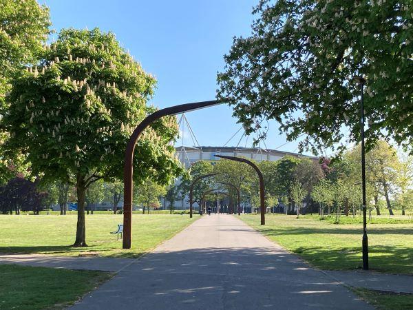 A photograph of the MKM stadium within West Park