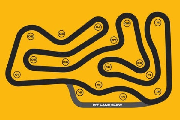 A decorative design of the Hull Karting track