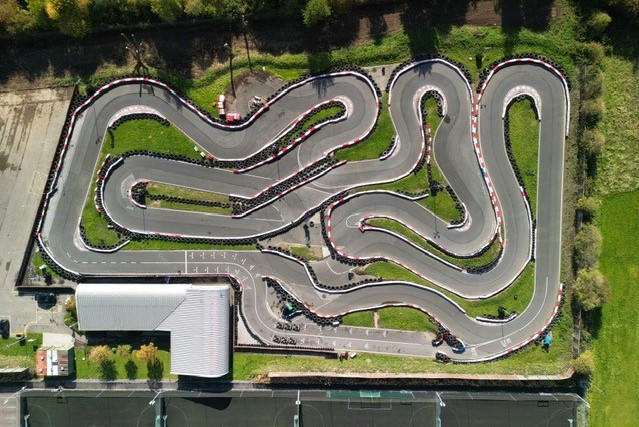 An image of the Hull Karting track from above