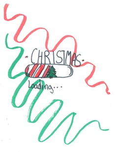 Loading bar with a Christmas tree on with the text Christmas loading