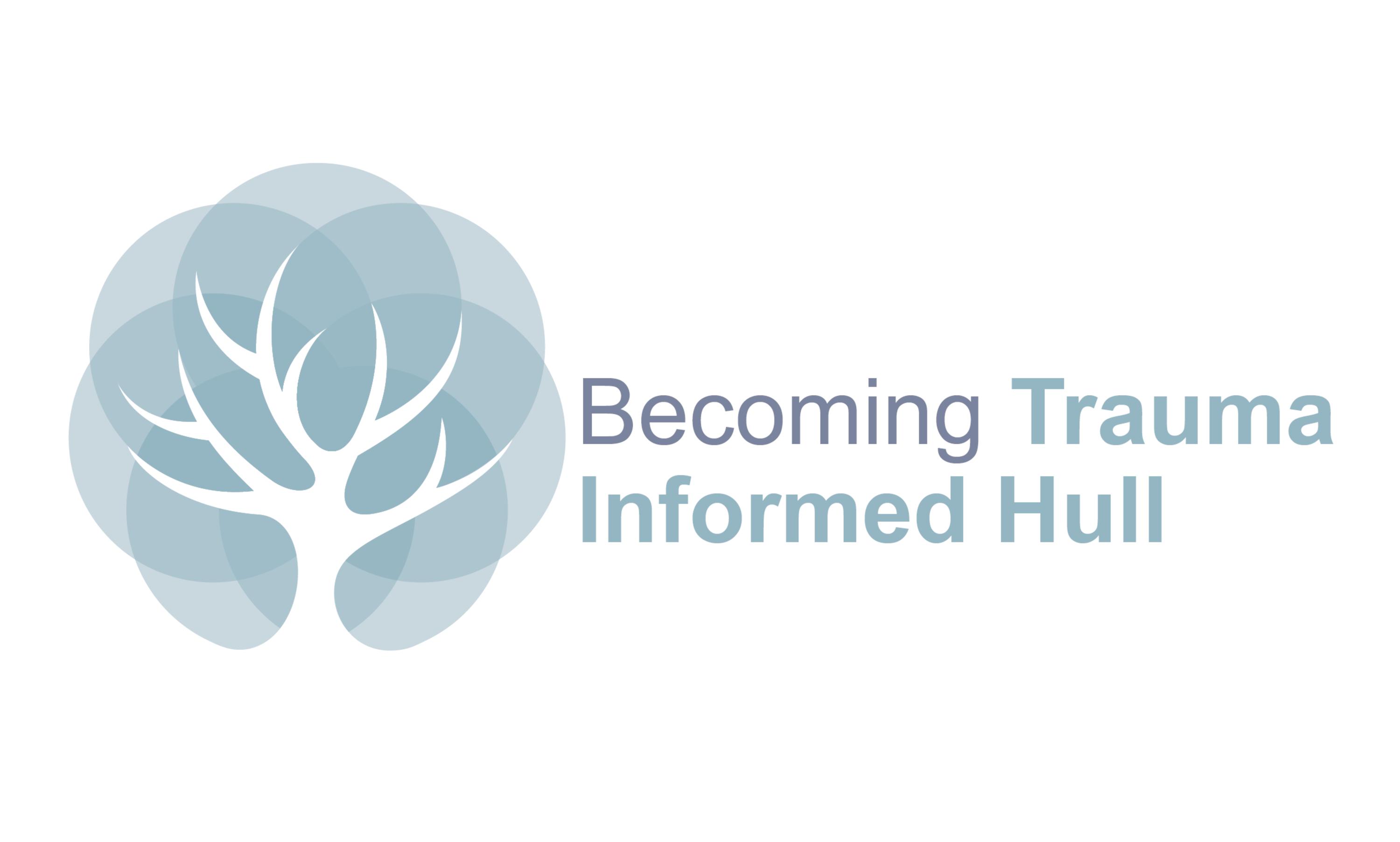 Becoming Trauma Informed Hull logo with a pale blue tree graphic