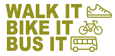 Walk it, Bike it, Bus it logo