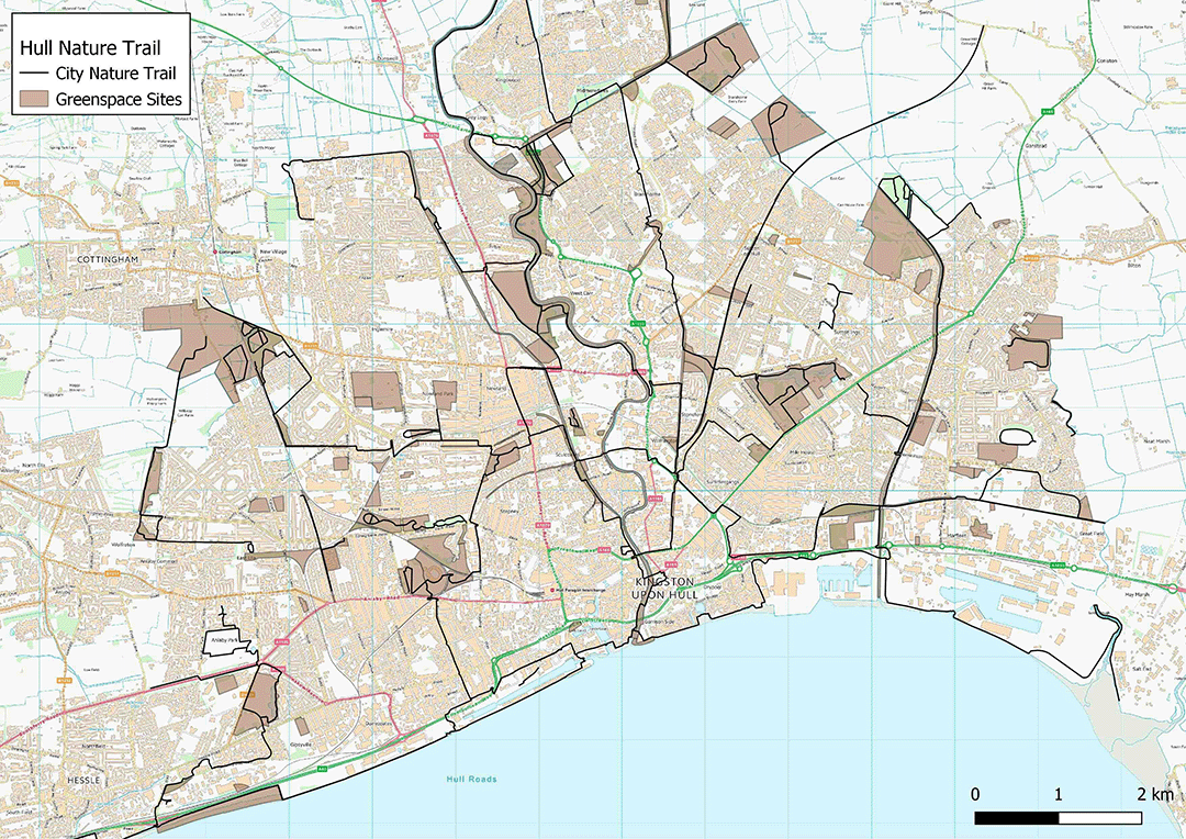 Proposed locations for the Hull Nature Trail.