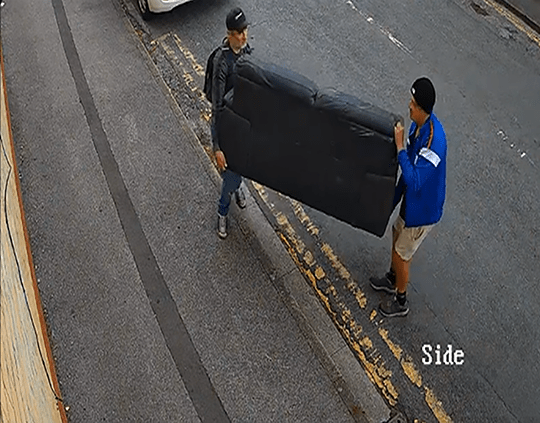 A screenshot of CCTV footage take on Adderbury Grove